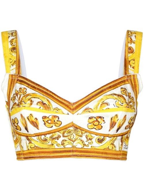 Top con stampa maiolica DOLCE & GABBANA | F79EWTFPTAXHG5DQ